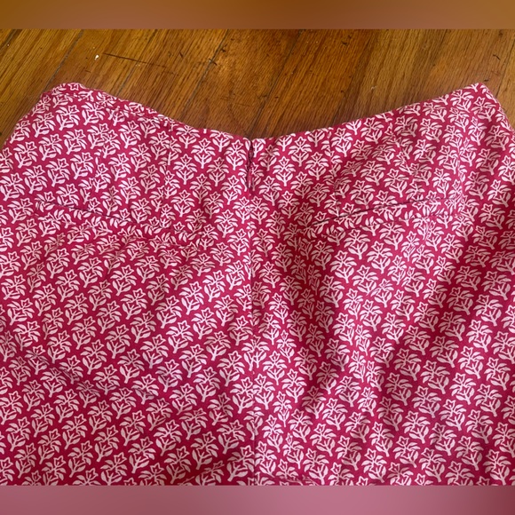 Madewell Size 0 Red White Floral Pleated Shorts Spring Linen Cotton Women’s - Picture 5 of 6